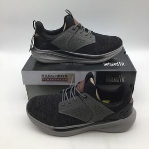 Skechers Streetwear Mens Extra Wide Blade Breyer Black Sneakers Size 10.5 New